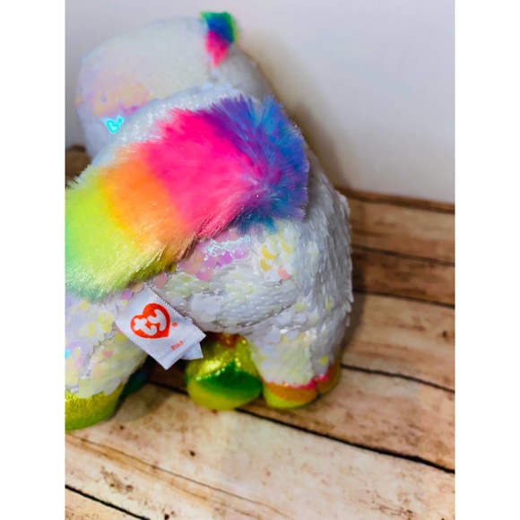TY Flippables Sequin Plush - PIXY the Unicorn (Medium Size - 10 inch) - Picture 3 of 6